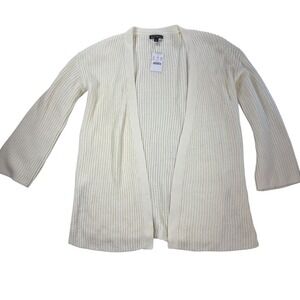NEW J Crew Mercantile Open Front Cardigan Sweater Cotton Blend Cream Size S